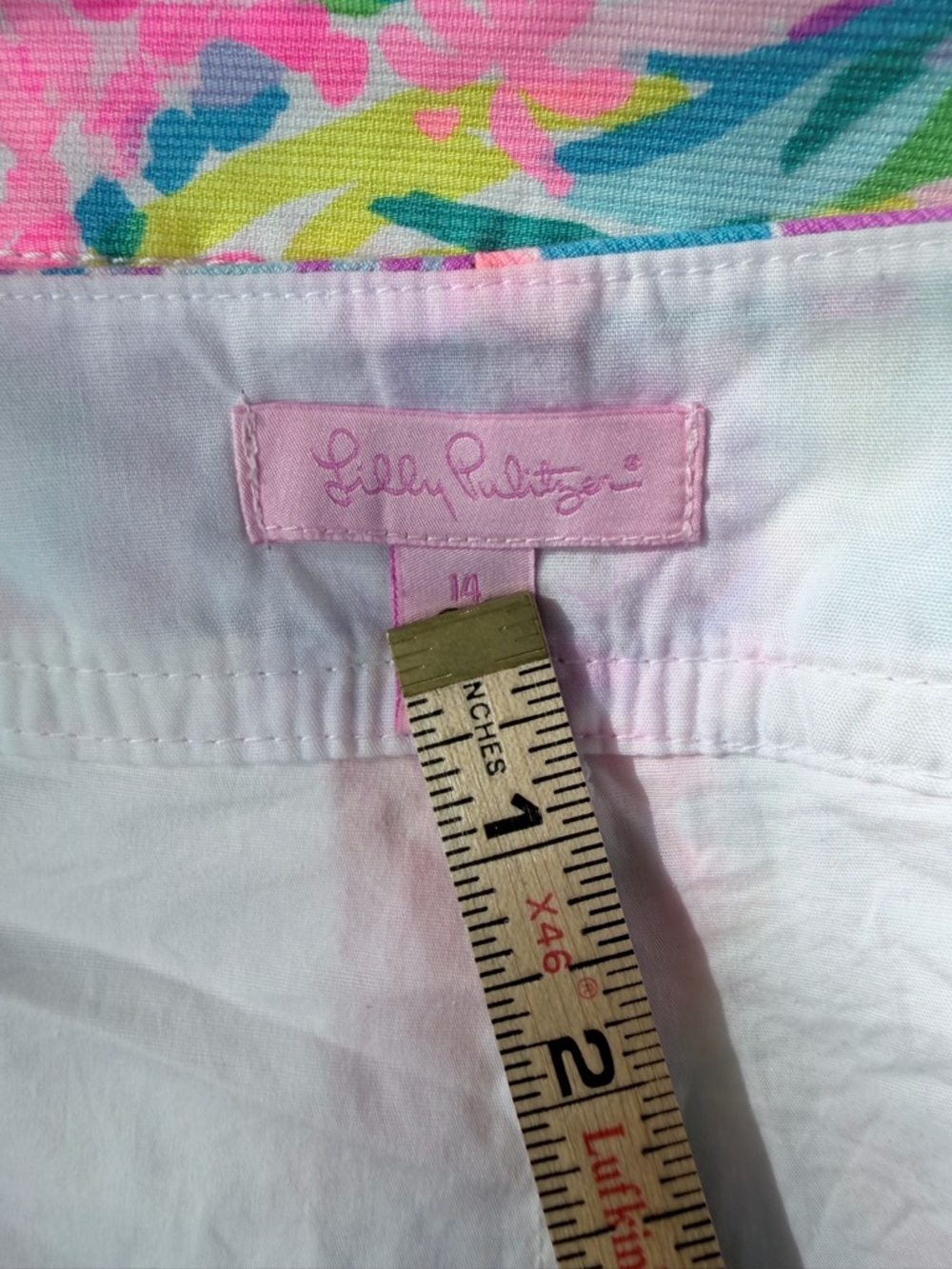 Lilly Pulitzer Multicolor Floral Pink Blue Green Button Detail - Picture 11 of 12